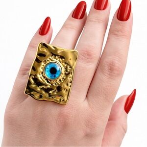 Oversized Evil Eye Statement Ring